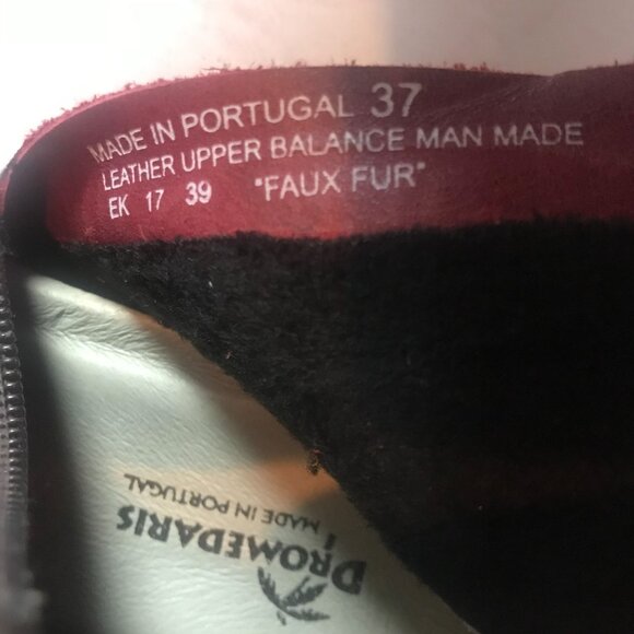 DROMEDARIS Womens Ankle Boots Red Leather Made Portugal Size 6.5/37 - Picture 9 of 11